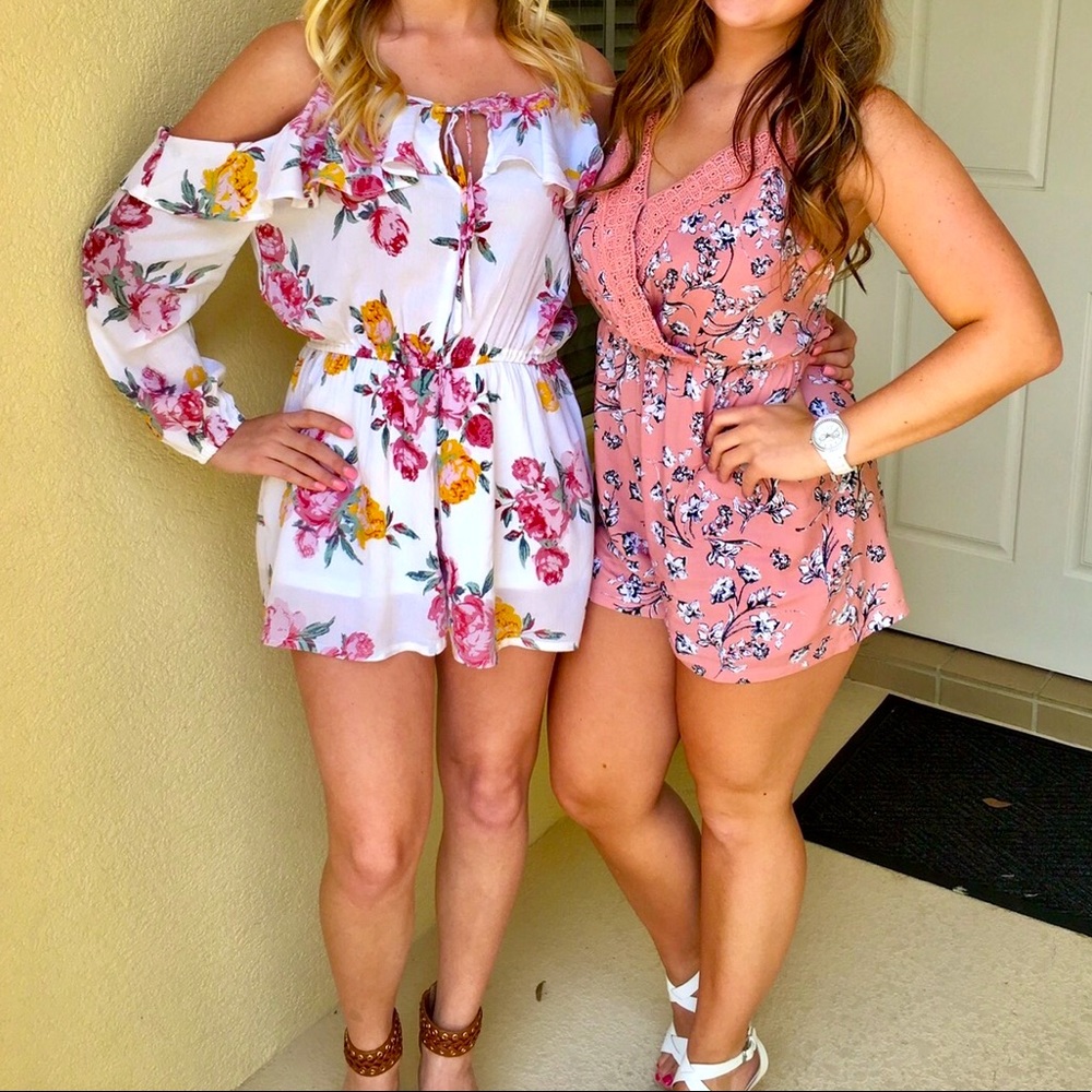 White floral romper